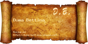 Duma Bettina névjegykártya