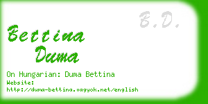 bettina duma business card